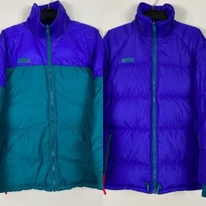 Vintage Columbia Down puffer Radial Sleeve Reversible coat, Men’s M